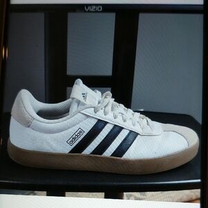 Adidas White and Black Casual Shoes with Tan Sole